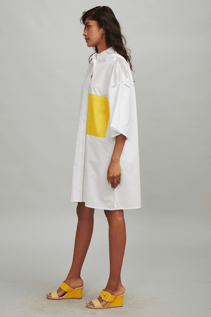 CONTRAST PATCH POCKET DRESS - dash and dot dash and dot