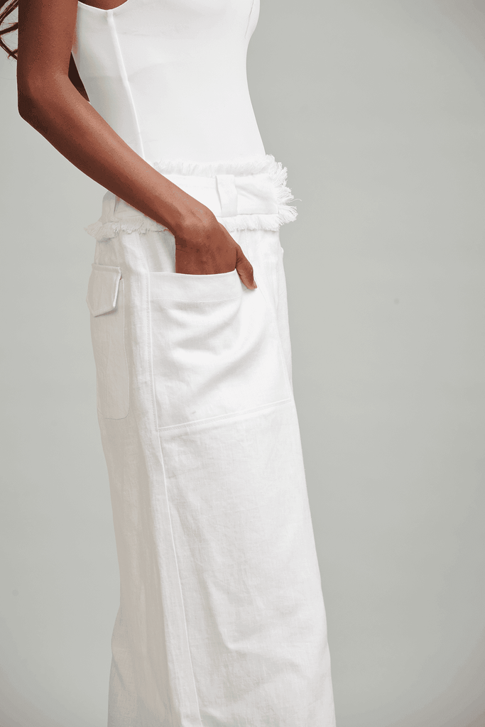 WHITE LINEN PANT - dash and dot dash and dot