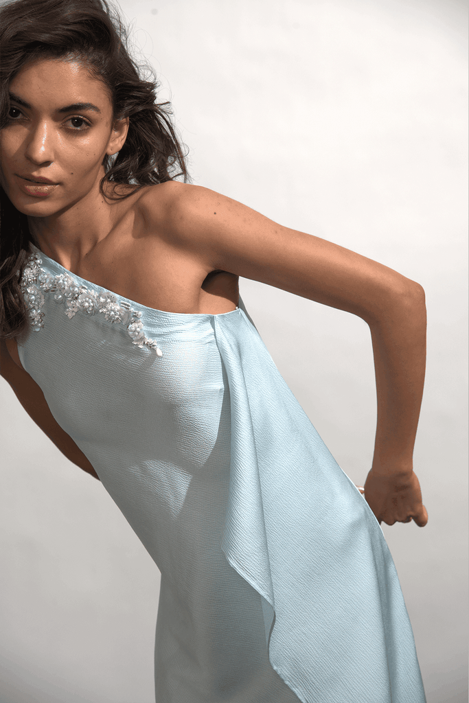 BEADED AQUA MAXI - dash and dot dash and dot
