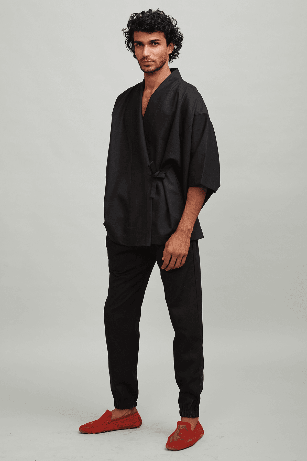 LINEN MEN'S KIMONO - dash and dot