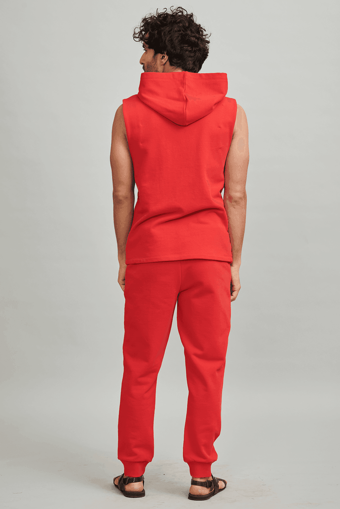 SLEEVELESS CROSS ZIP HOODIE - dash and dot dash and dot