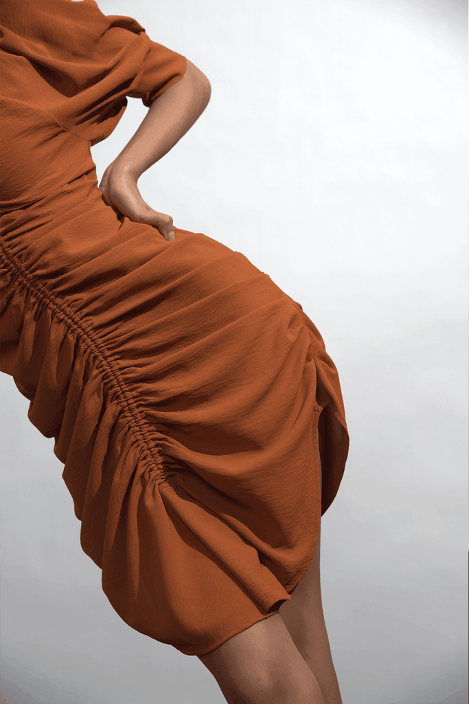 RUCHED FRONT DRESS - dash and dot dash and dot