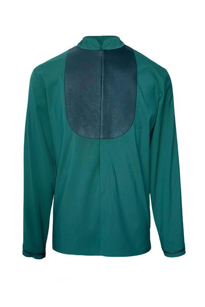 GREEN LEATHER BIB SHIRT - dash and dot