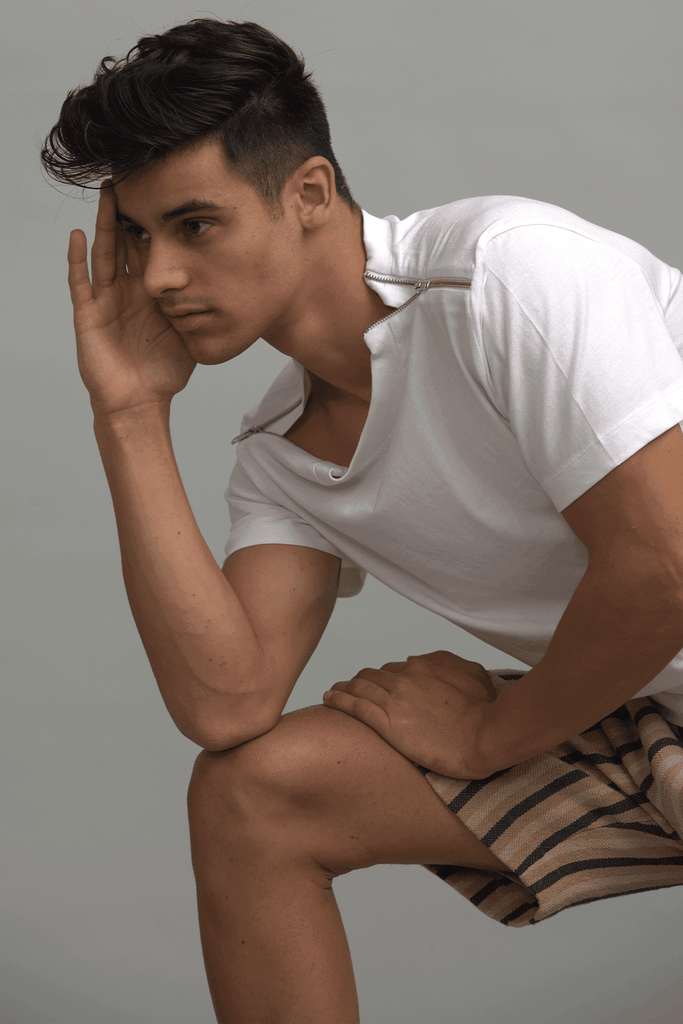 SHOULDER ZIP TEE - dash and dot dash and dot