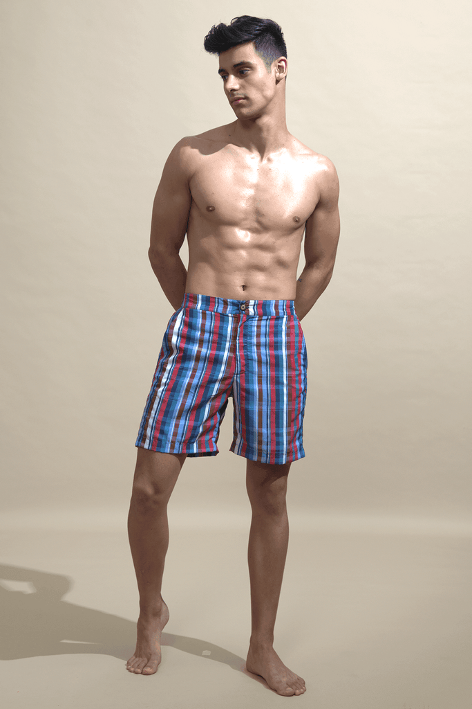 MULTI STRIPE PRINT SHORTS - dash and dot dash and dot