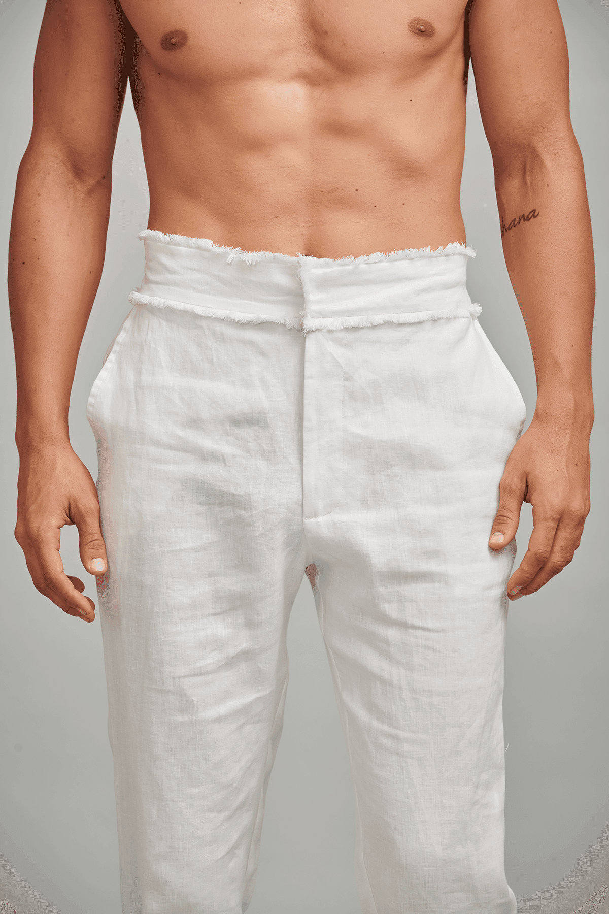 WHITE LINEN PANT - dash and dot