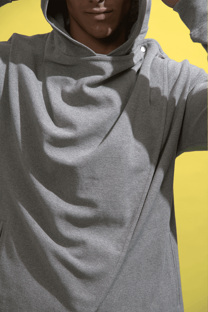 DOUBLE OVERLAP HOODIE - dash and dot dash and dot