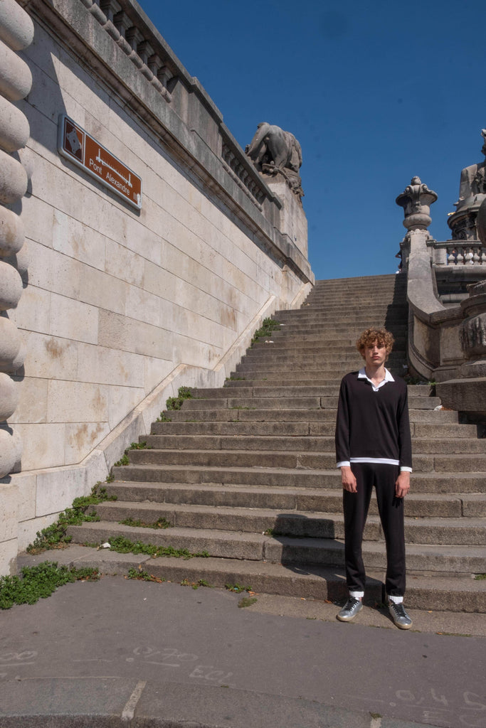 B&W FULL SLEEVE KNIT SET - dash and dot dash and dot