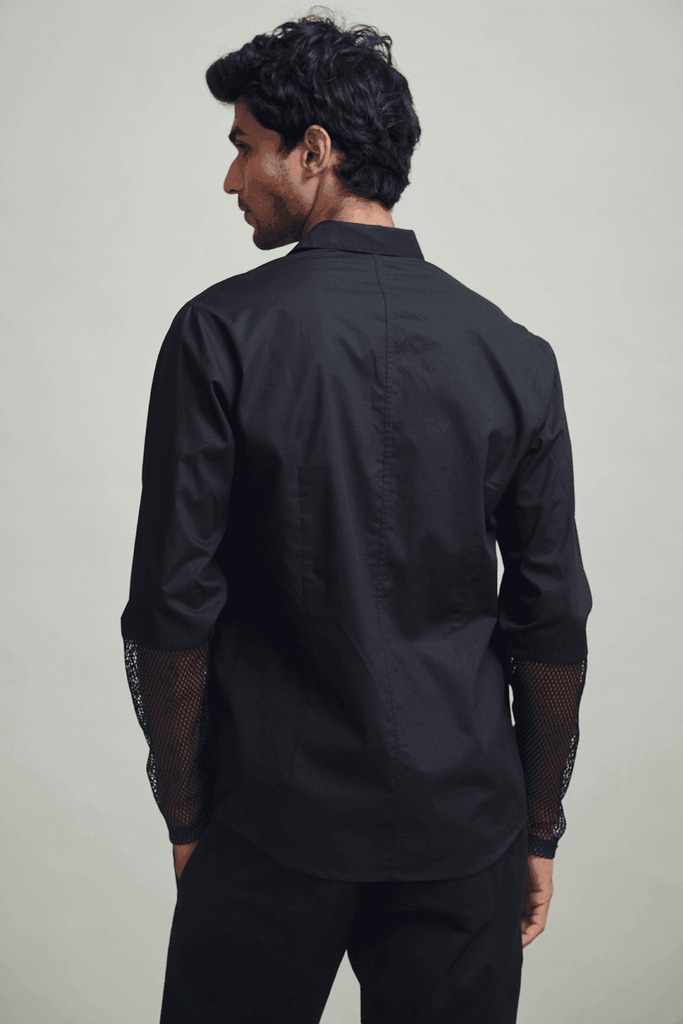 MESH CUFF SHIRT - dash and dot dash and dot