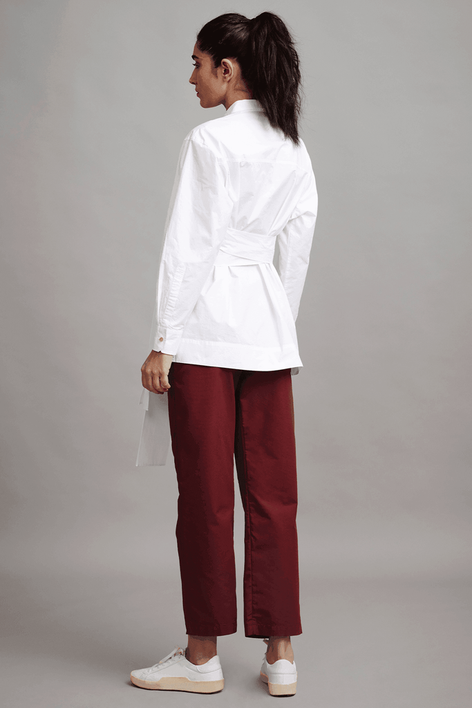TIE UP POPLIN SHIRT - dash and dot dash and dot
