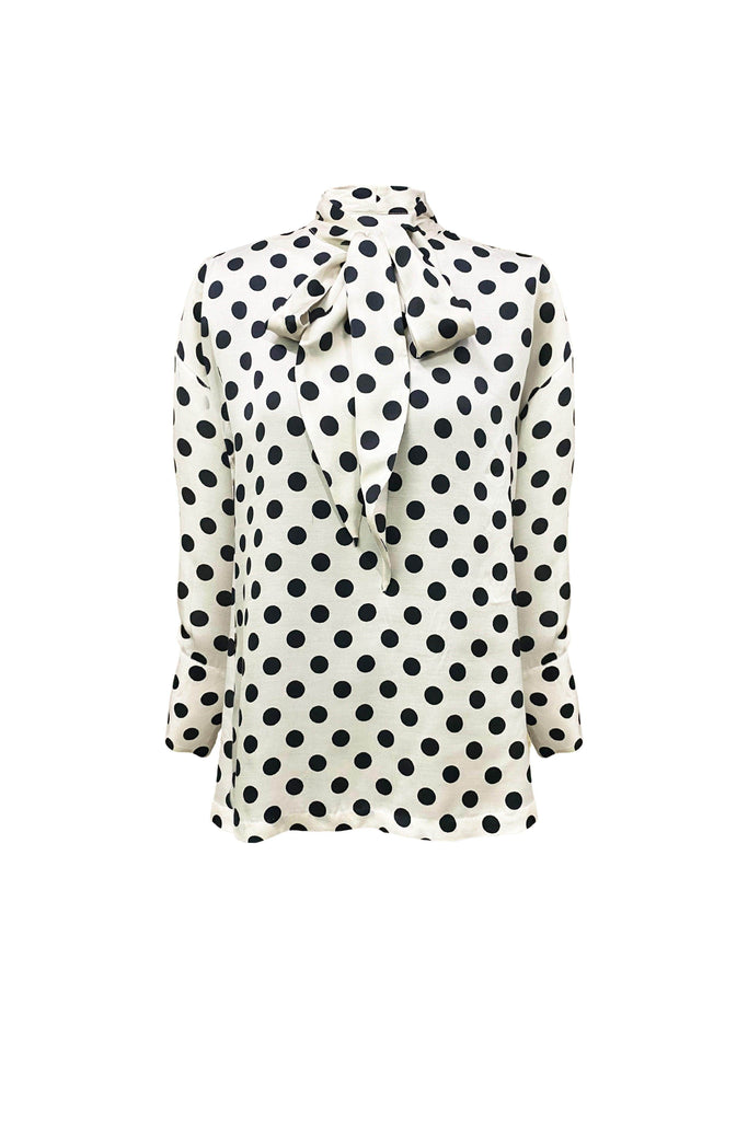 DOTTED BOW BLOUSE - dash and dot dash and dot