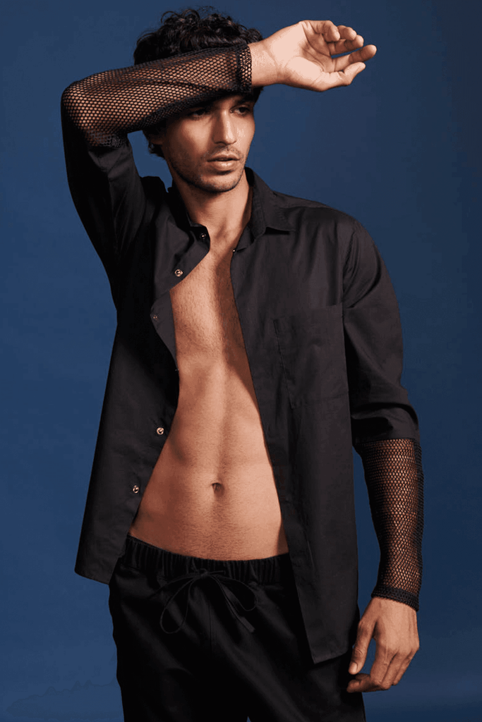 MESH CUFF SHIRT - dash and dot dash and dot