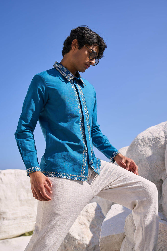 CONTRAST STITCH SHIRT - dash and dot dash and dot