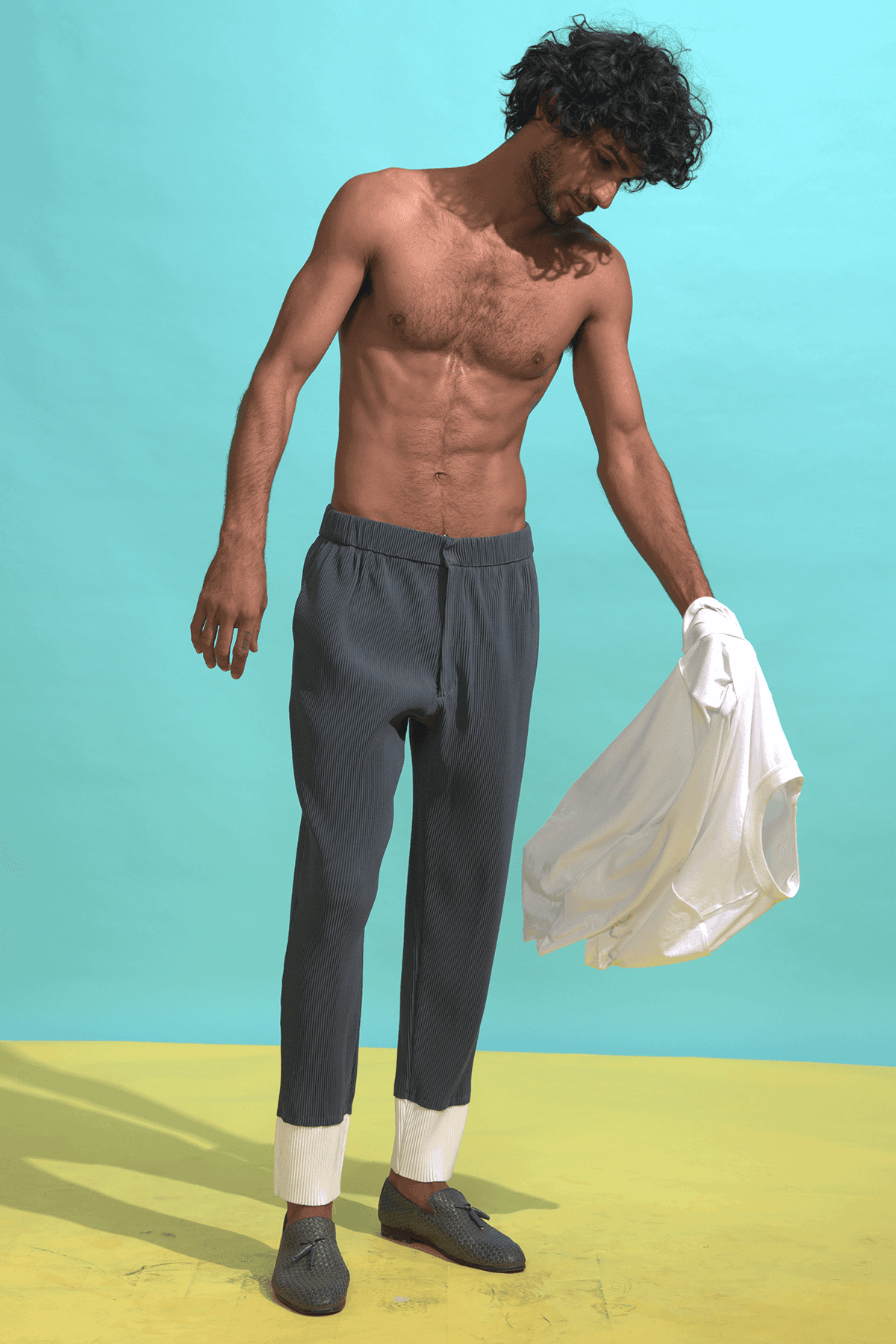 PLEATED BLOCK PANT - dash and dot