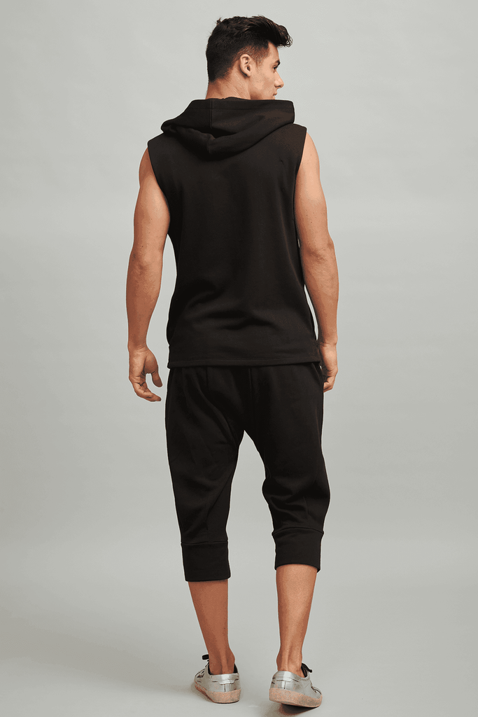 SLEEVELESS CROSS ZIP HOODIE - dash and dot dash and dot