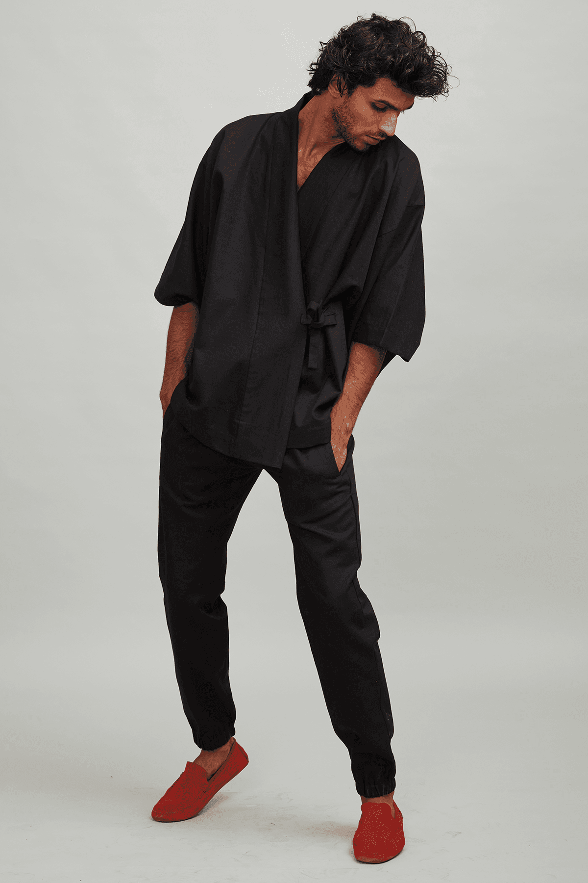 LINEN MEN'S KIMONO - dash and dot