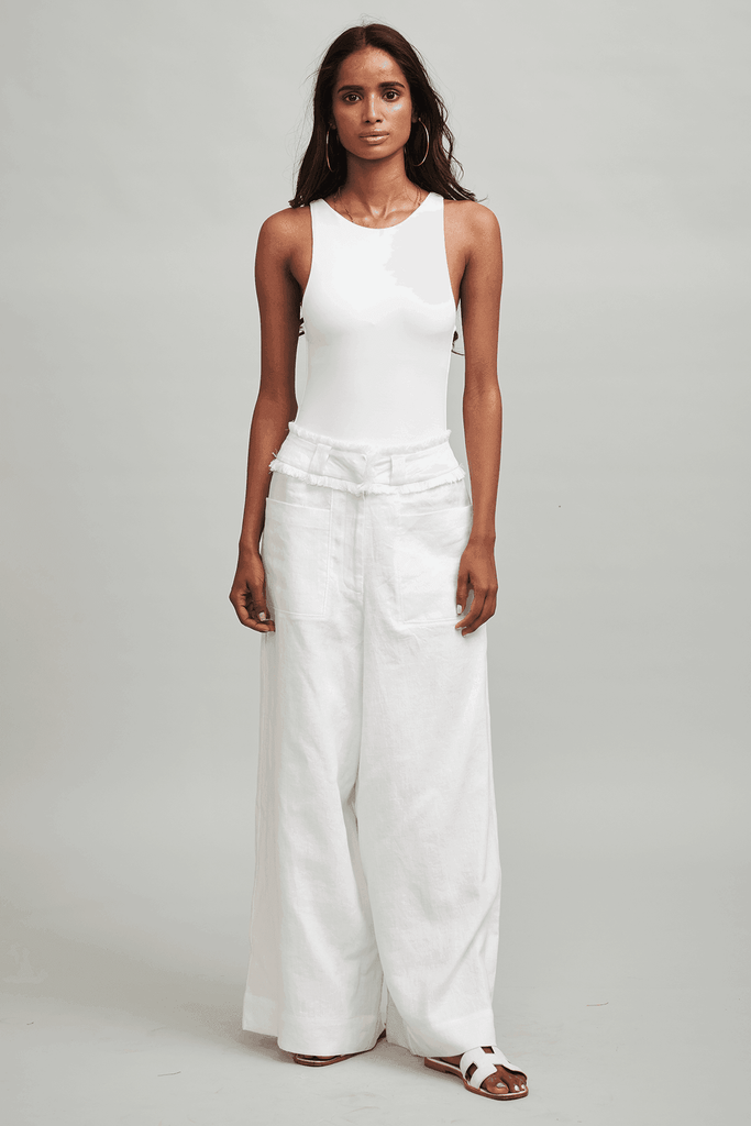 WHITE LINEN PANT - dash and dot dash and dot