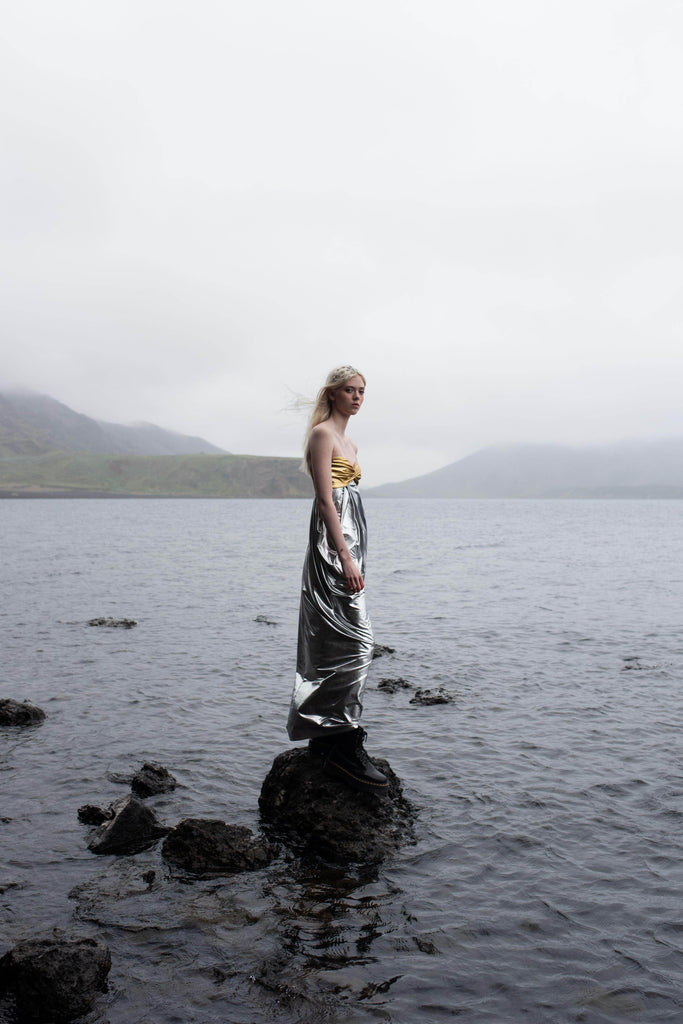 METALLIC BLOCK DRESS - dash and dot dash and dot