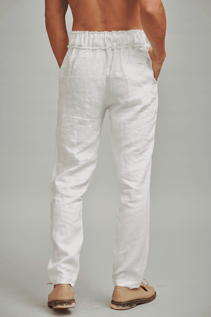 WHITE LINEN PANT - dash and dot dash and dot
