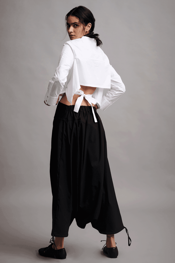 BACK TIE CROP SHIRT - dash and dot dash and dot