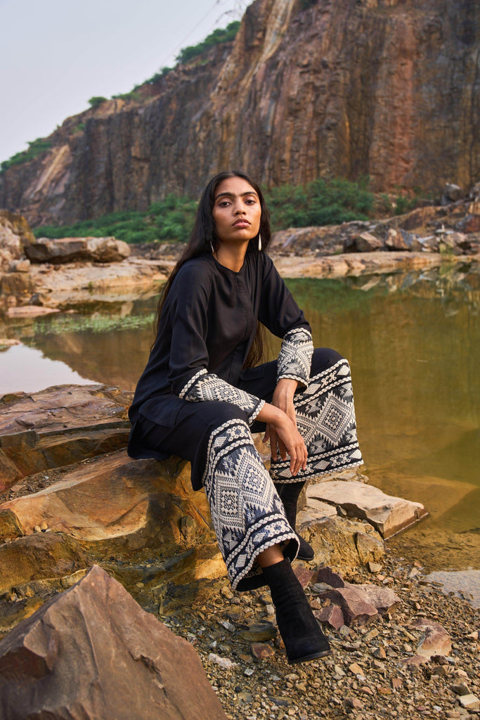 JACQUARD CUFF PANT - dash and dot dash and dot