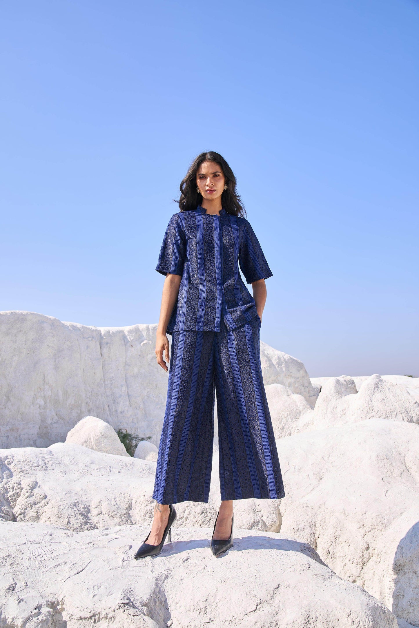 BLUE LACE SHIRT - dash and dot