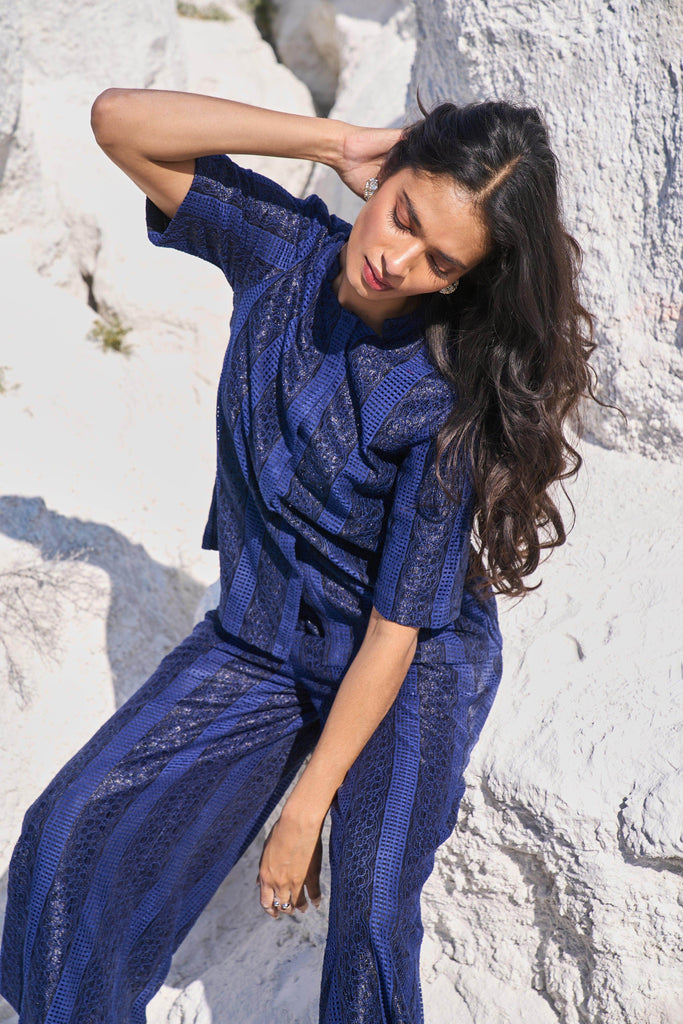 BLUE LACE SHIRT - dash and dot dash and dot