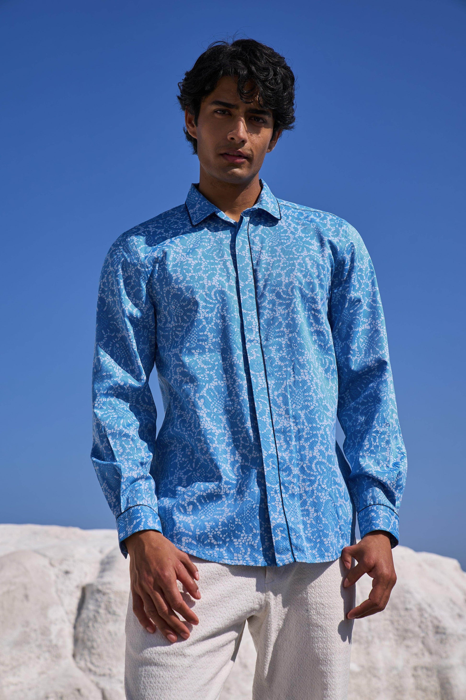 LACE PRINT SHIRT - dash and dot
