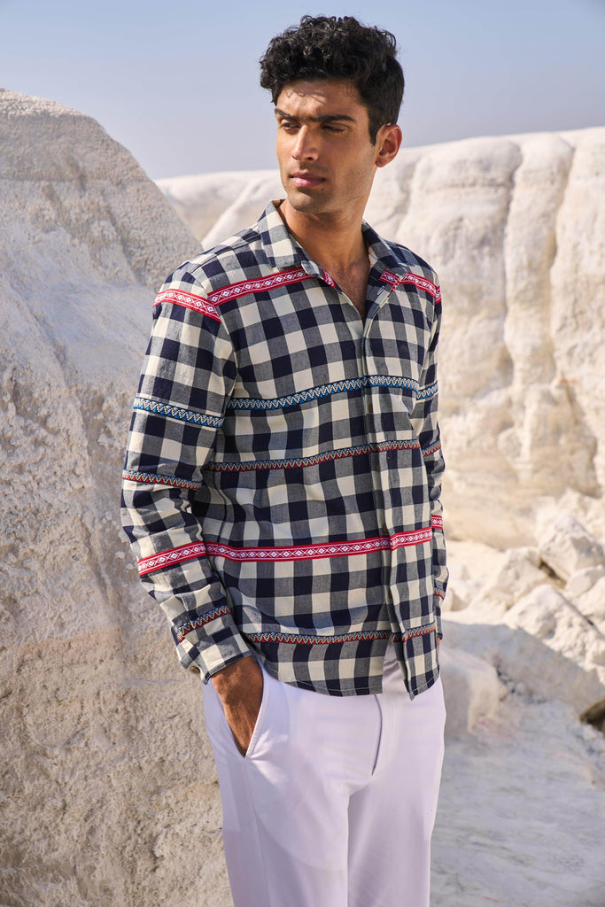 TAPE CHECK SHIRT - dash and dot dash and dot