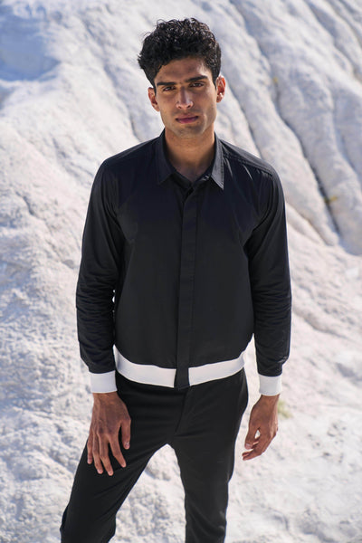 CONTRAST RIB SHIRT - dash and dot