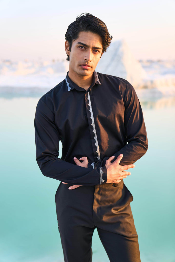 SILVER SCALLOPED SHIRT - dash and dot dash and dot