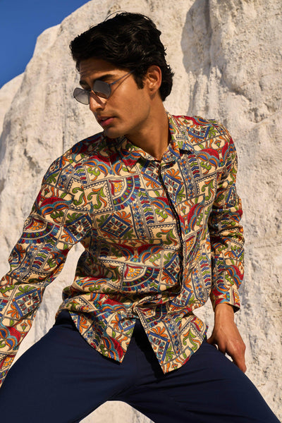 KALAMKARI PRINTED SHIRT - dash and dot