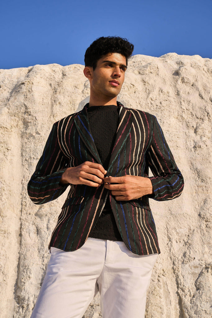 MULTI STRIPE BLAZER - dash and dot dash and dot