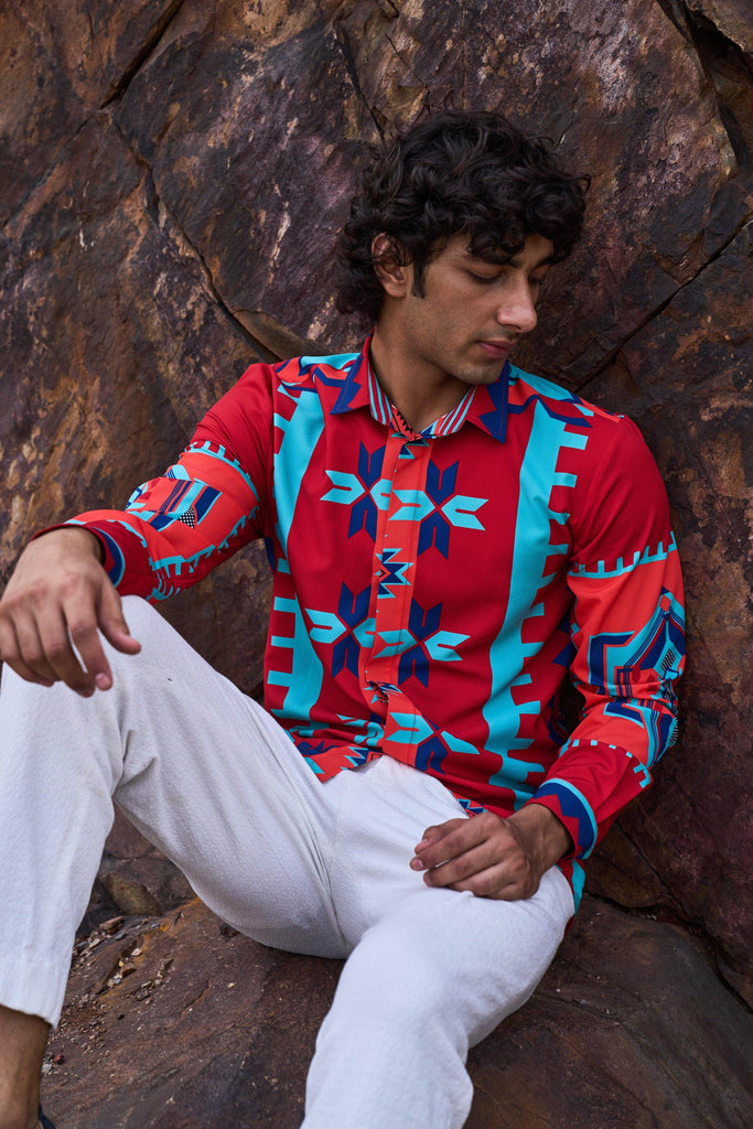 TRIBAL PRINTED SHIRT - dash and dot dash and dot