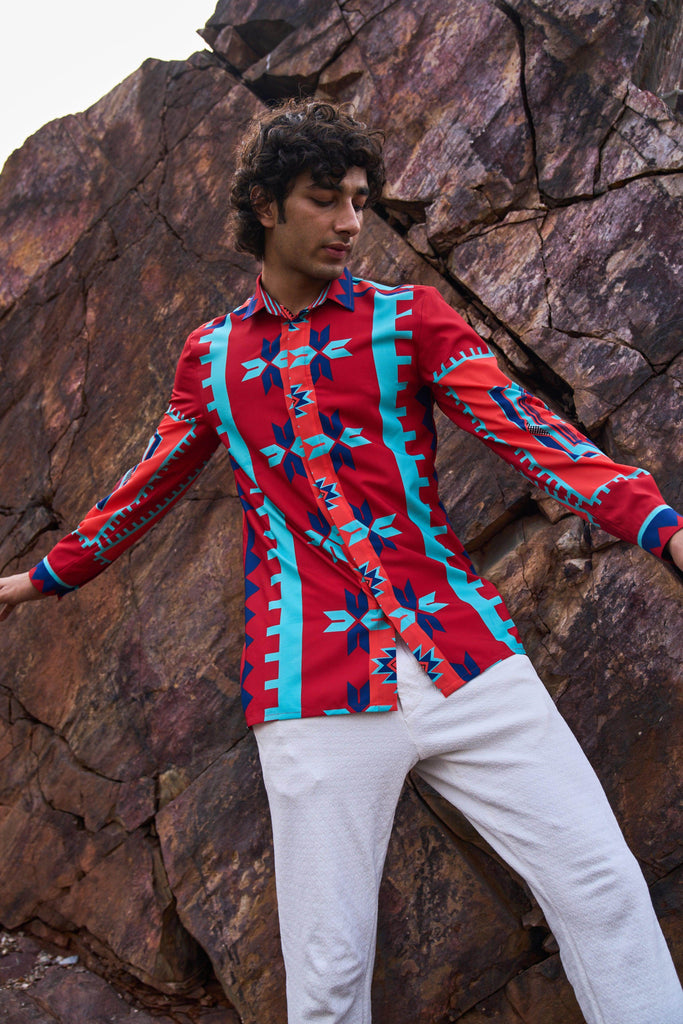 TRIBAL PRINTED SHIRT - dash and dot dash and dot