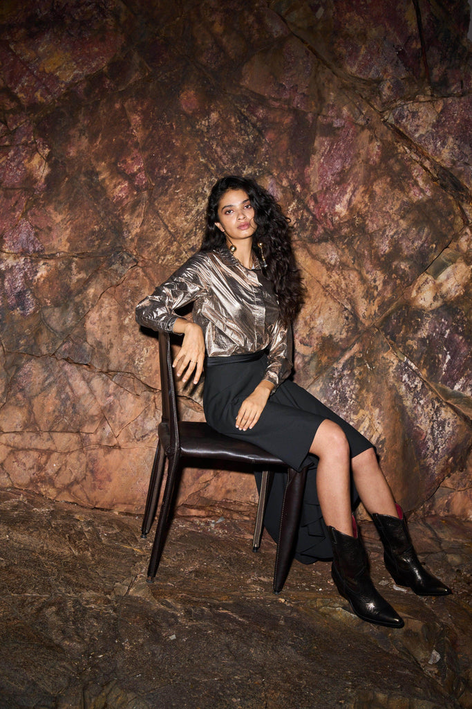 HIGH/LOW DRAPE SKIRT - dash and dot dash and dot