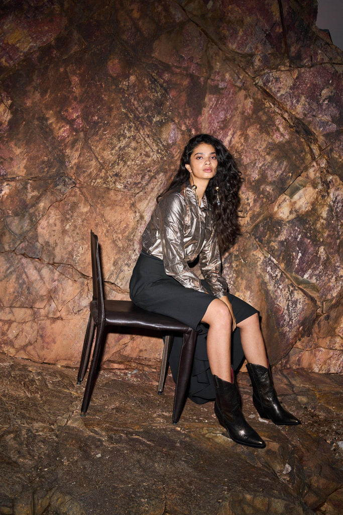 HIGH/LOW DRAPE SKIRT - dash and dot dash and dot