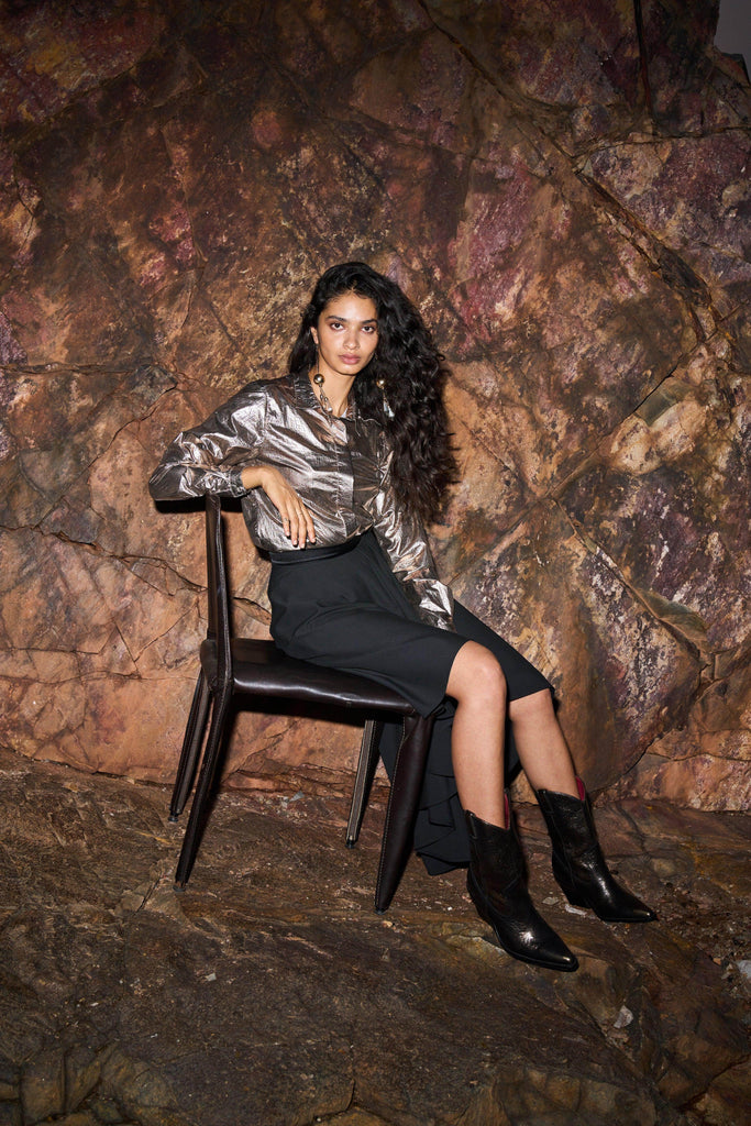 HIGH/LOW DRAPE SKIRT - dash and dot dash and dot