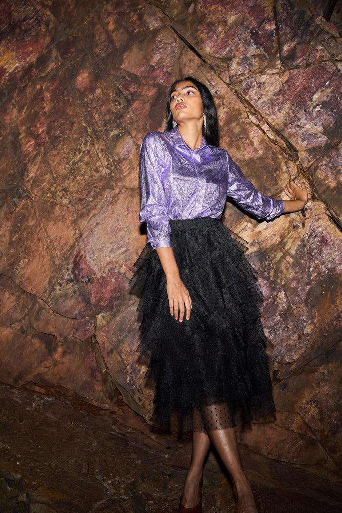 METALLIC SHIRT - dash and dot dash and dot