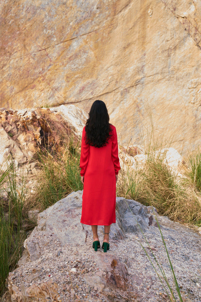 GOTA EMBROIDERED SHIRT DRESS - dash and dot dash and dot