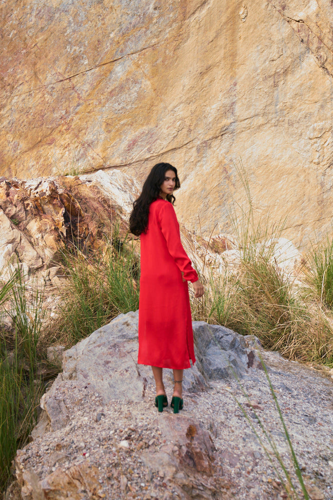 GOTA EMBROIDERED SHIRT DRESS - dash and dot dash and dot