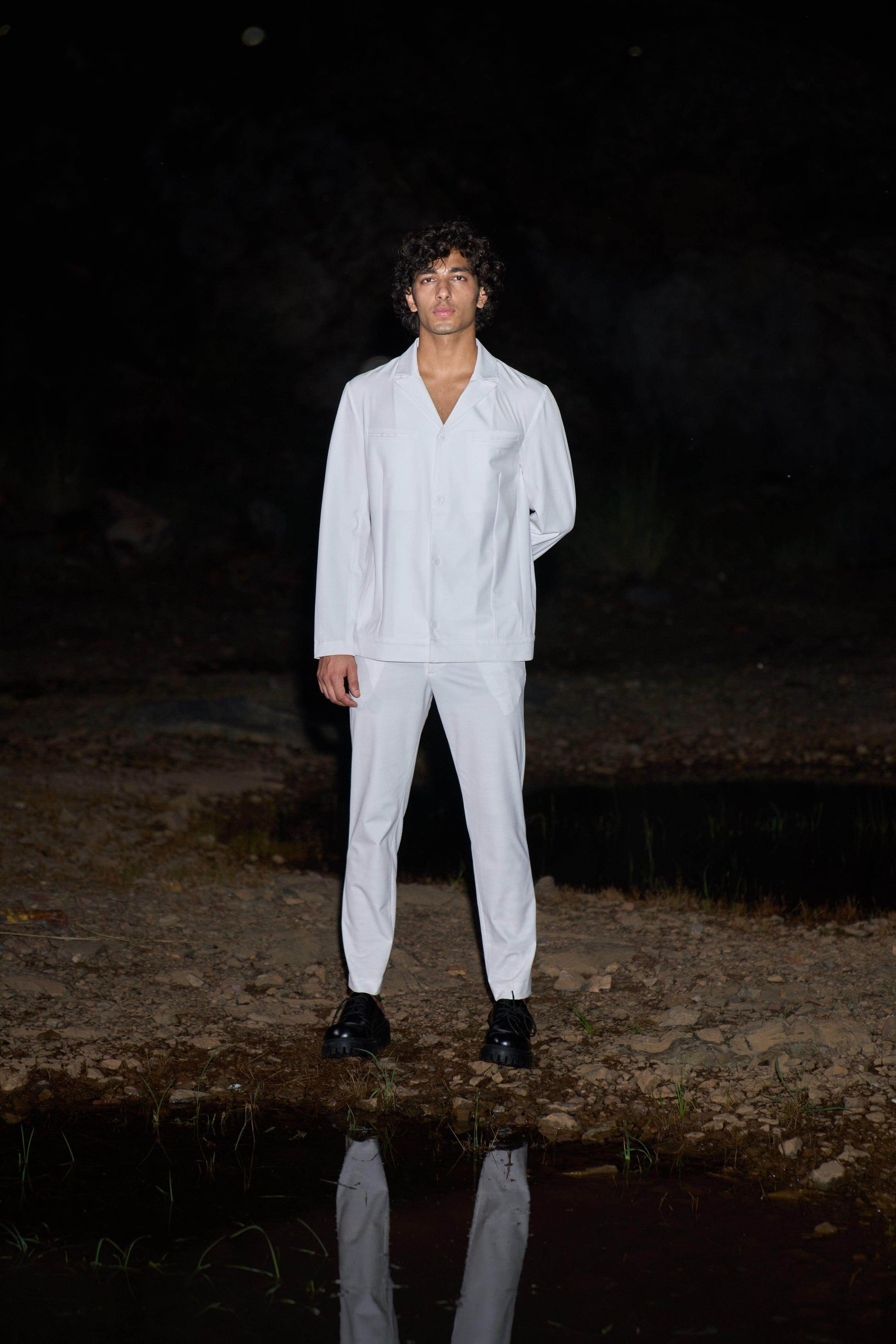 ALL WHITE PANTSUIT - dash and dot