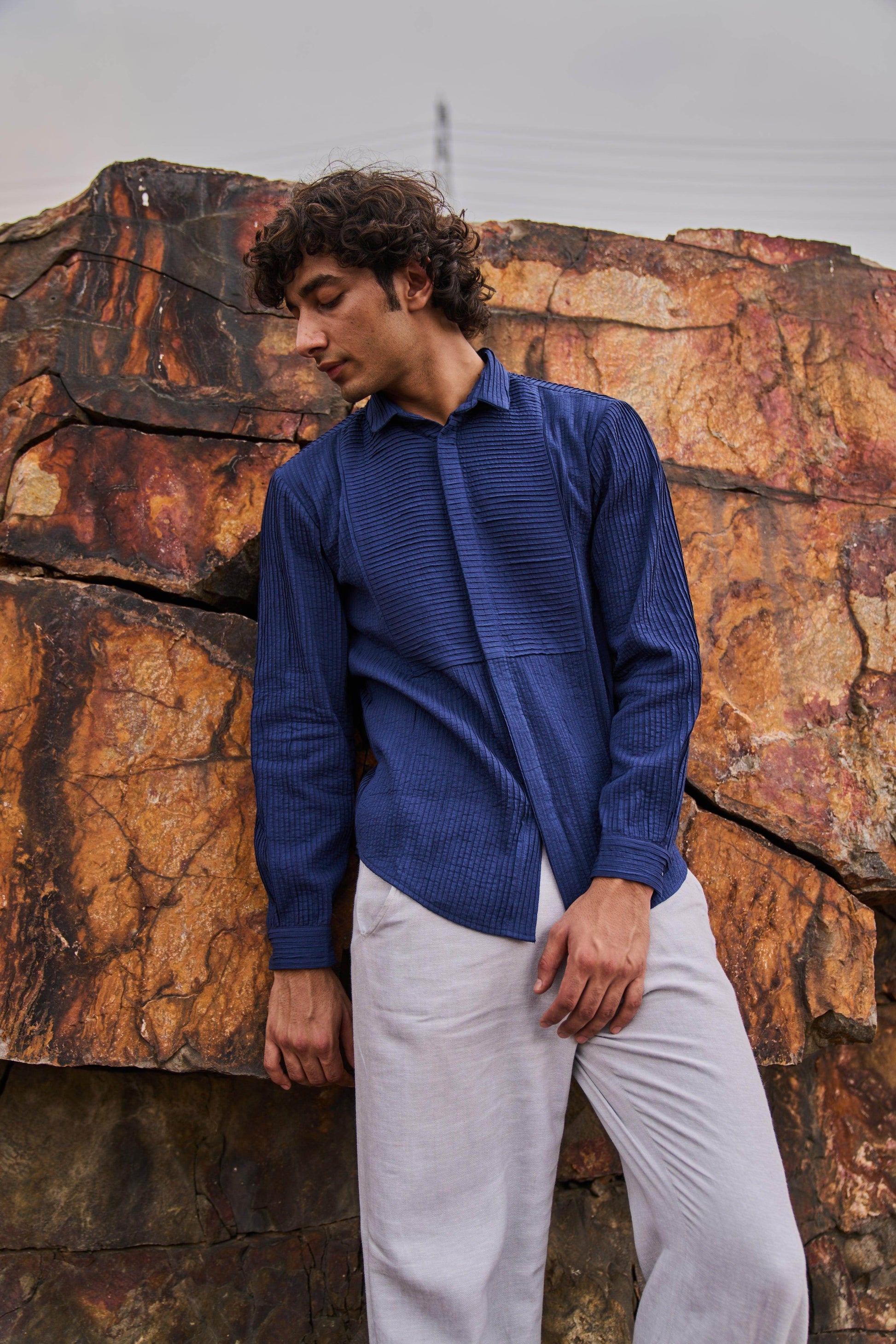 PINTUCK FULL SLEEVE SHIRT - dash and dot