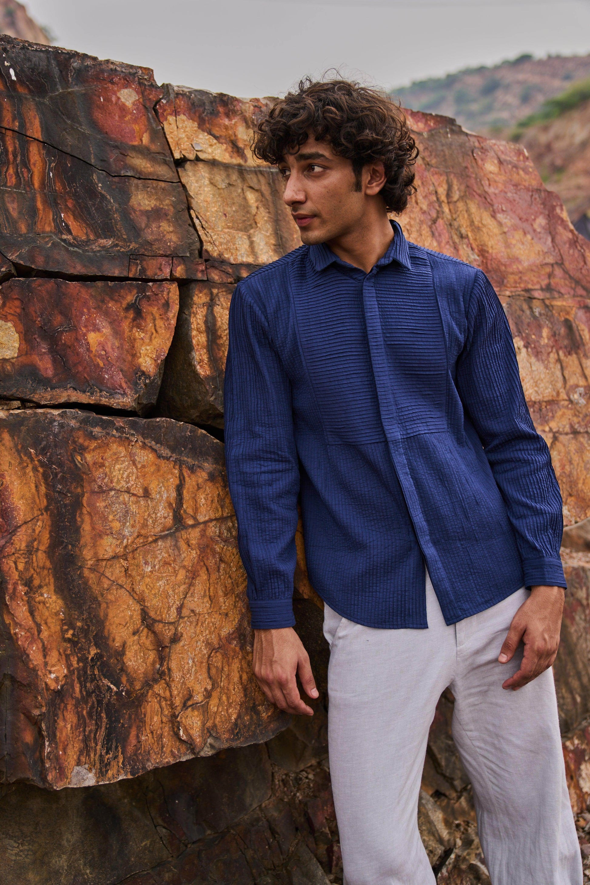 PINTUCK FULL SLEEVE SHIRT - dash and dot