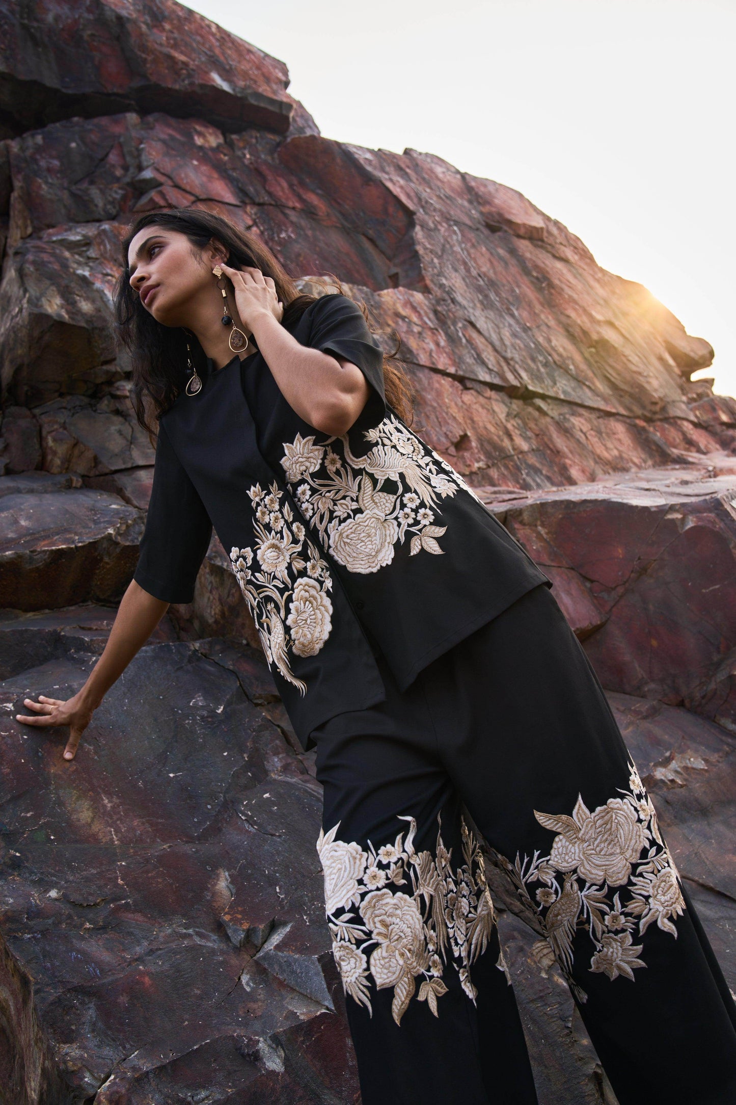 PLACEMENT EMBROIDERED PANT - dash and dot