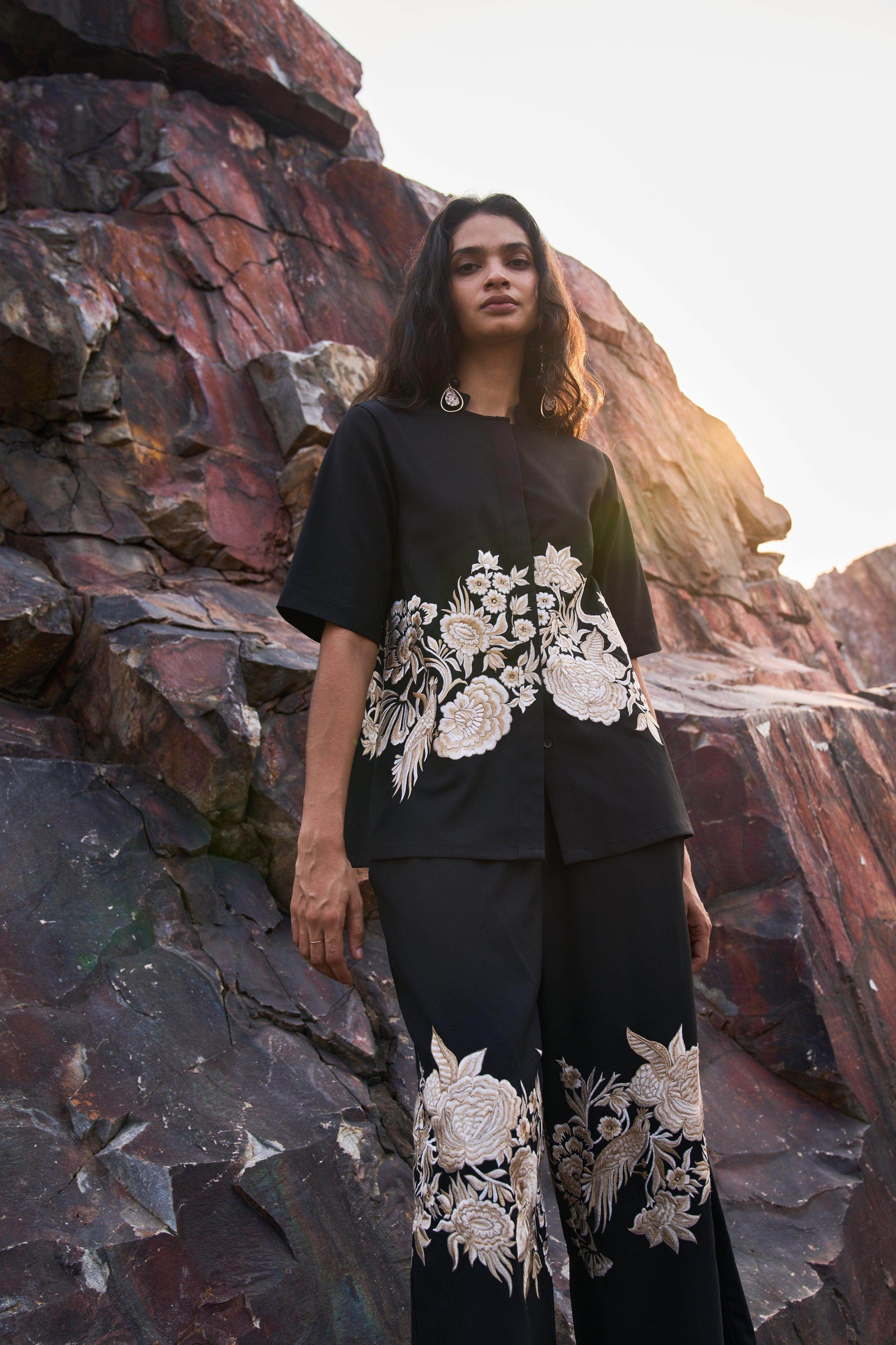 PLACEMENT EMBROIDERED PANT - dash and dot