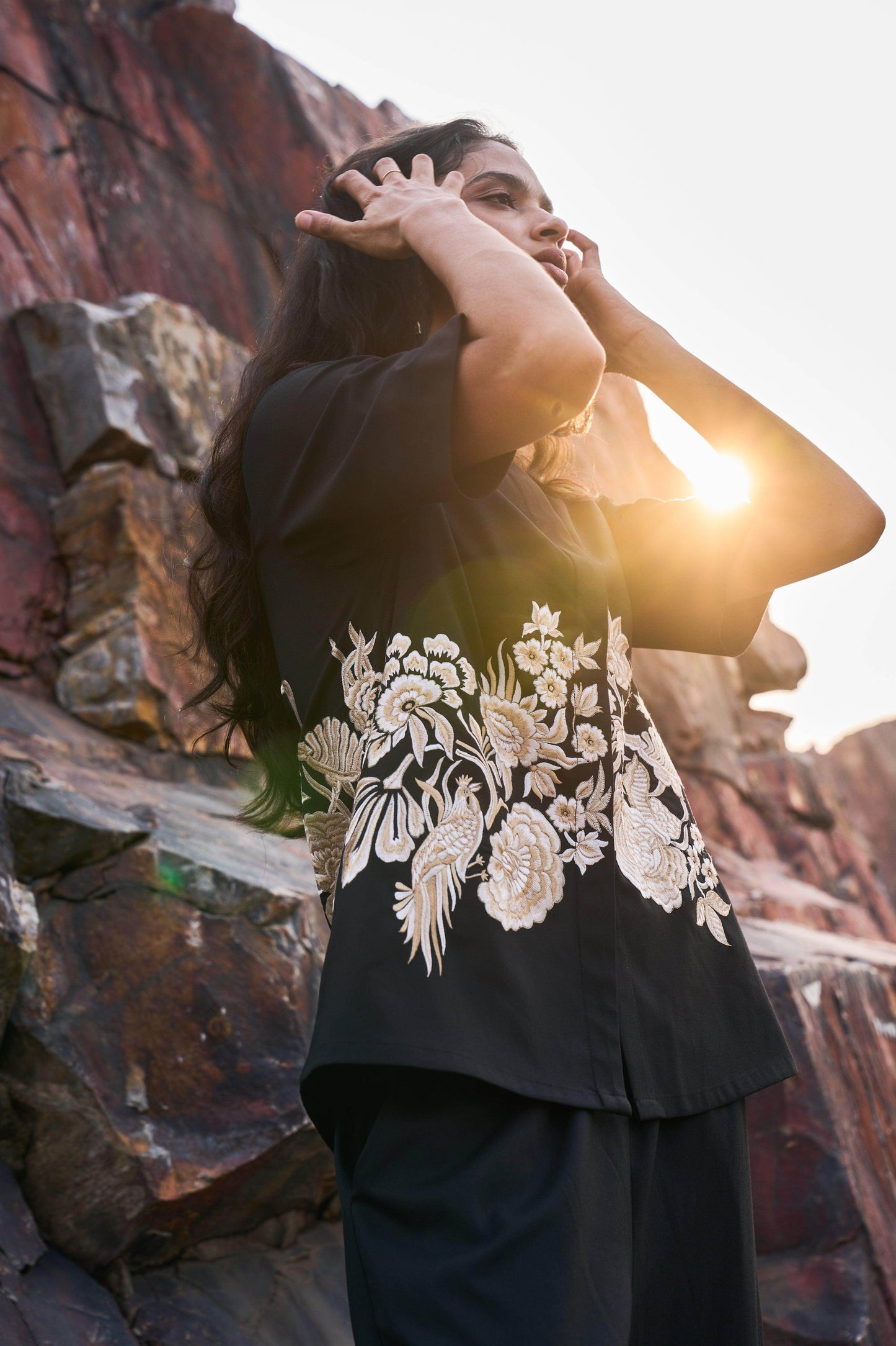 PLACEMENT EMBROIDERED PANT - dash and dot