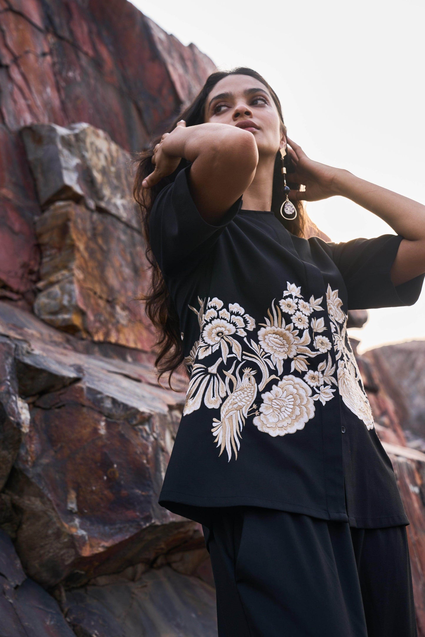 PLACEMENT EMBROIDERED PANT - dash and dot