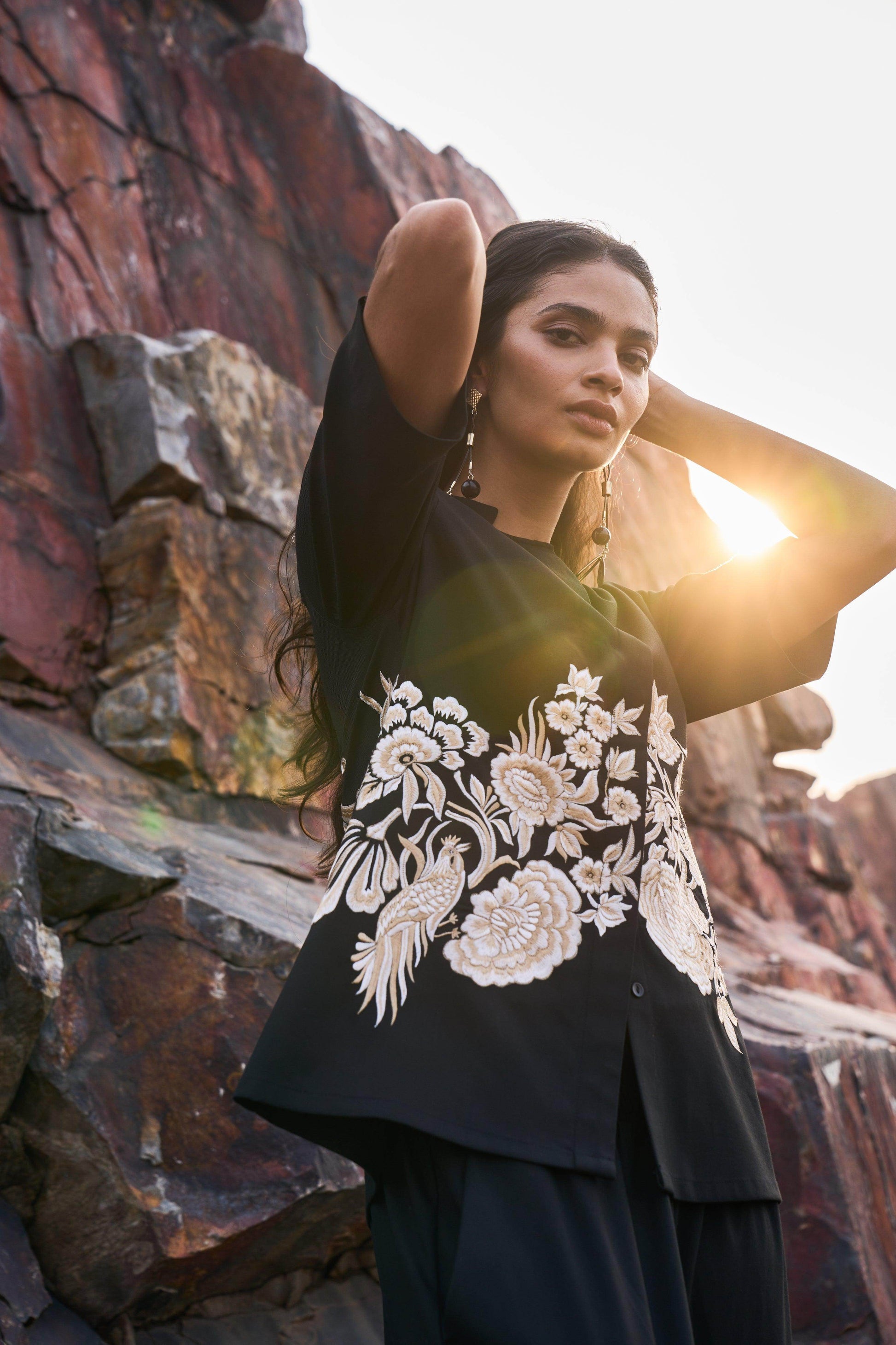 PLACEMENT EMBROIDERED PANT - dash and dot