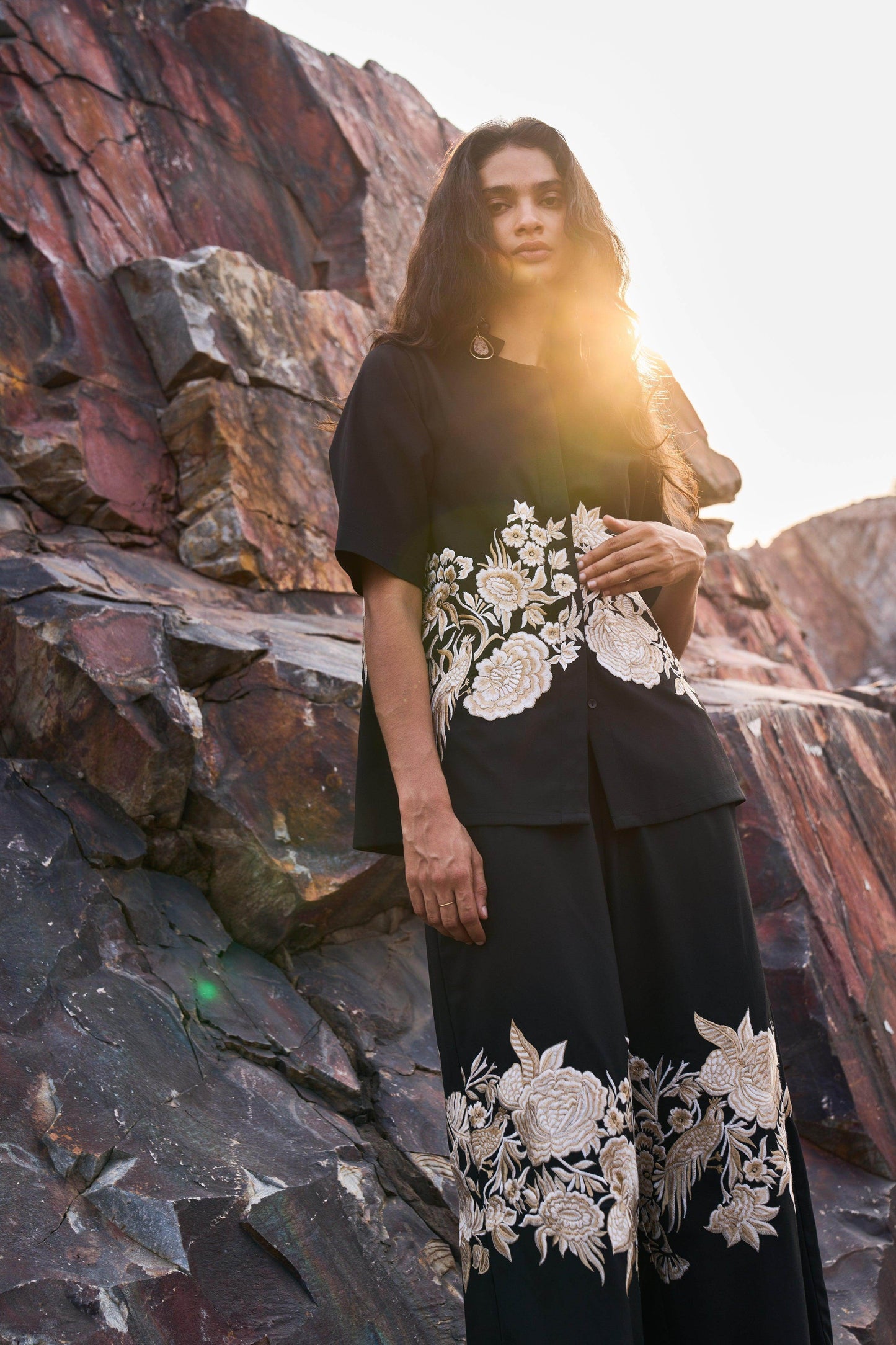 PLACEMENT EMBROIDERED PANT - dash and dot